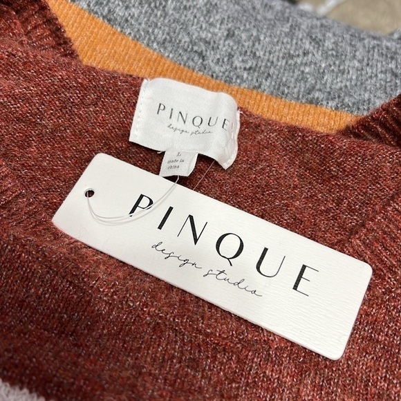 Pinque Rust Stone Color Block Sweater - Picture 4 of 6